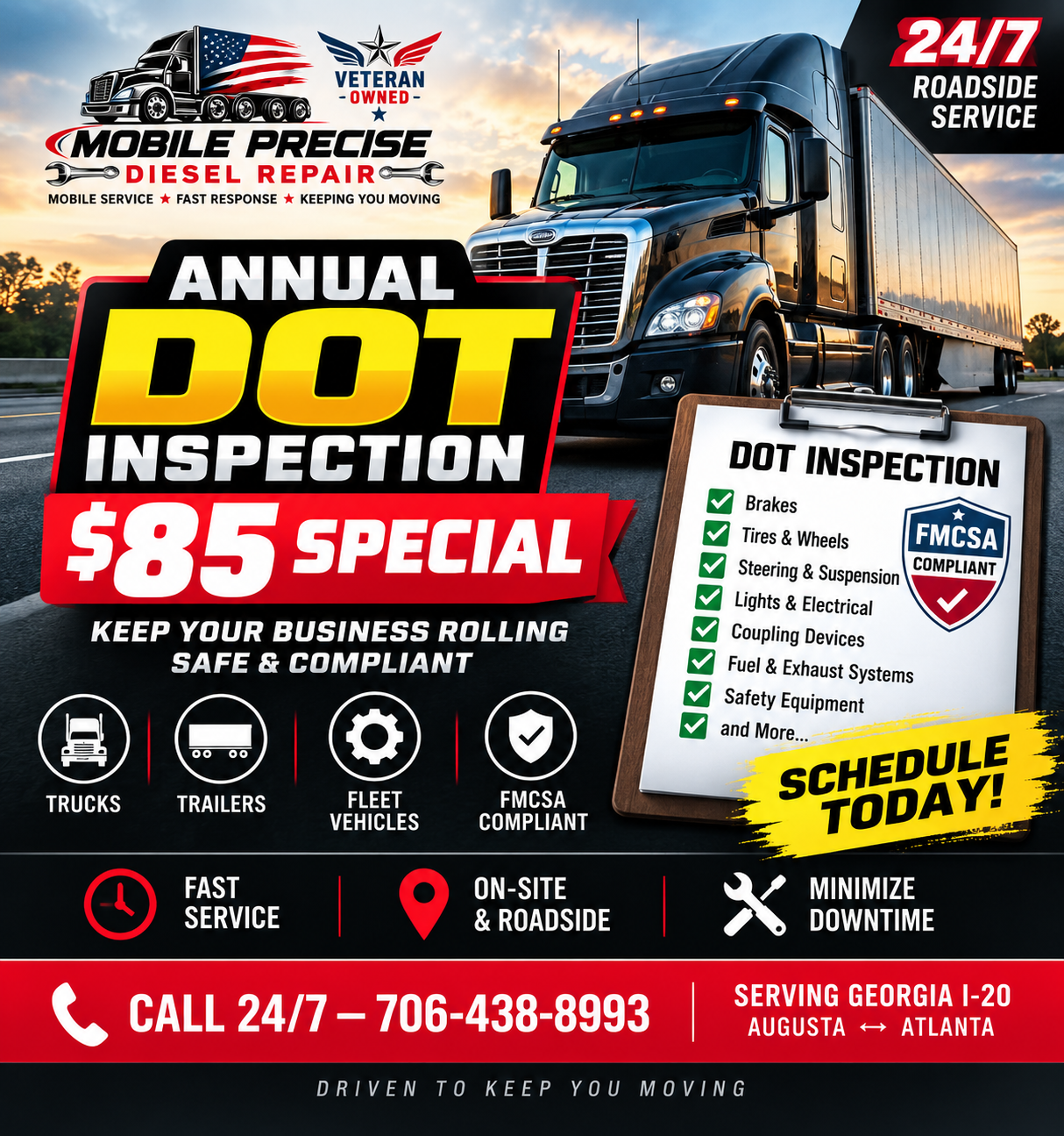 Annual DOT Inspection Commercial Vehicles - $85 Special